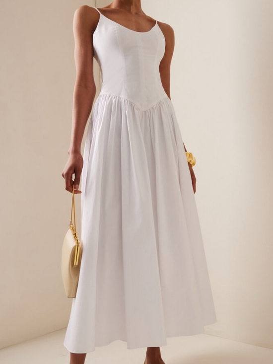 STAUD Dresses & Skirts - NWT Staud Dena Midi Dress White